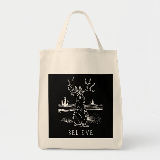 Glauben Jackalope Kryptid Rabbit Bunny Bekleidung Tragetasche (Vorne)