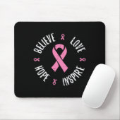 Glauben Liebe Hoffnung rosa Ribbon Brustkrebs Awar Mousepad (Mit Mouse)