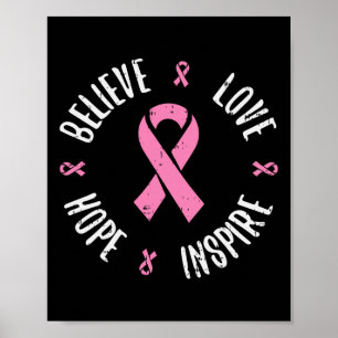 Glauben Liebe Hoffnung rosa Ribbon Brustkrebs Awar Poster