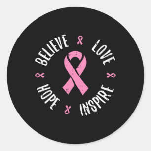 Glauben Liebe Hoffnung rosa Ribbon Brustkrebs Awar Runder Aufkleber