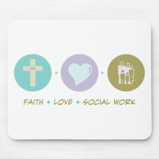 Glauben-Liebe-Sozialarbeit Mousepad (Vorne)
