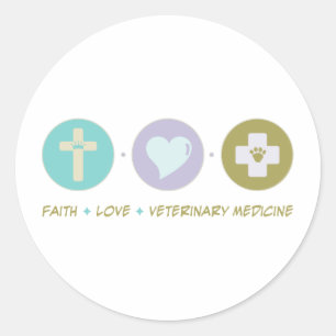 Glauben-Liebe-Veterinärmedizin Runder Aufkleber