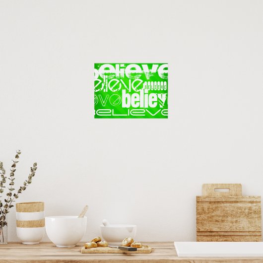 Glauben; Neon Green Stripes Poster (Küche)