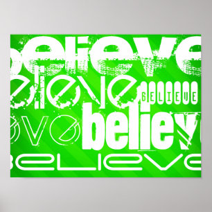 Glauben; Neon Green Stripes Poster