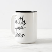 Glauben-nicht Furcht-Tasse Zweifarbige Tasse (Vorderseite Links)