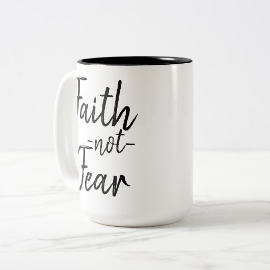 Glauben-nicht Furcht-Tasse Zweifarbige Tasse (Vorderseite Links)