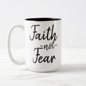 Glauben-nicht Furcht-Tasse Zweifarbige Tasse (Links)