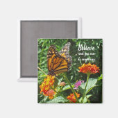 Glauben Orange Monarch Butterfly Foto Inspiration Magnet (Vorderseite/Rückseite)