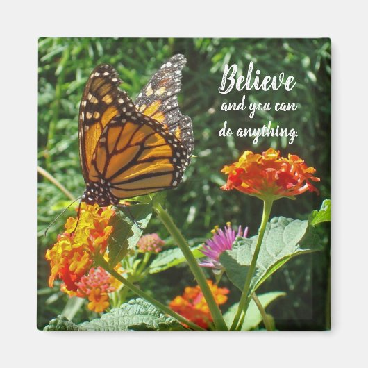 Glauben Orange Monarch Butterfly Foto Inspiration Magnet (Vorne)