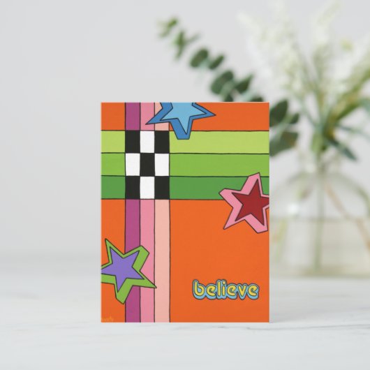 "Glauben" Postkarte (Stehend Vorderseite)