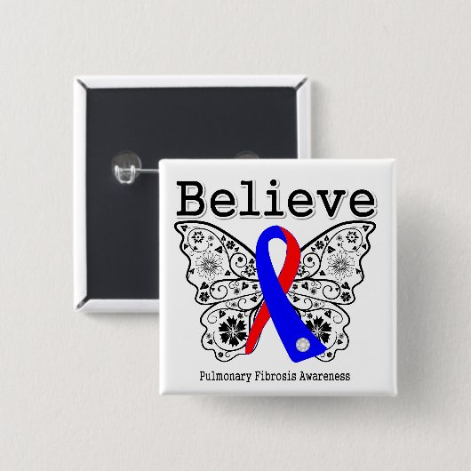 Glauben Pulmonalfibrose Bewusstsein Button (Vorne & Hinten)