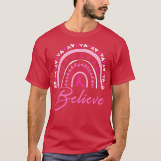 Glauben Regenbogenbewusstsein Pink Ribbon T-Shirt