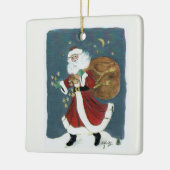 "Glauben" Santa Watercolor Maltext Keramikornament (Links)