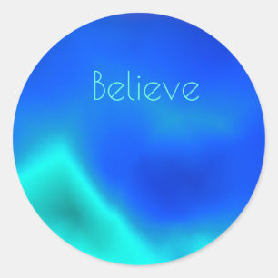 "Glauben" Schöner Blue Round Sticker