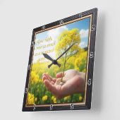 Glauben, selbst so klein wie Senfsamen Quadratische Wanduhr (Winkel)