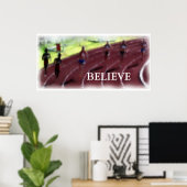 Glauben Sie Abstraktes Sportplakat Poster (Heimbüro)