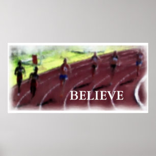 Glauben Sie Abstraktes Sportplakat Poster