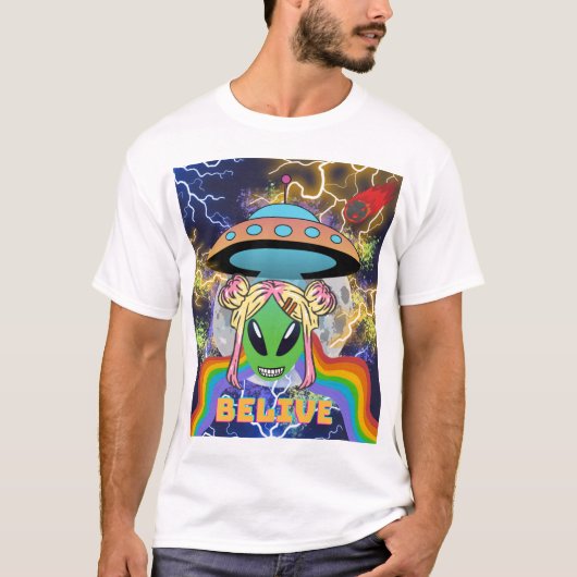 Glauben Sie, Alien ufo extraterrestrisch T-Shirt (Vorderseite)