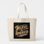 Glauben Sie an Amerika Patriotic Tote Bag" Jumbo Stoffbeutel (Rückseite)