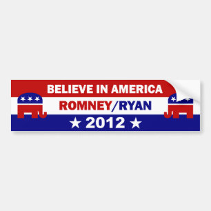 Glauben Sie an Amerika Romney Ryan Autoaufkleber