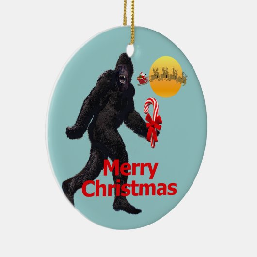 Glauben Sie an Bigfoot Keramik Ornament (Rechts)