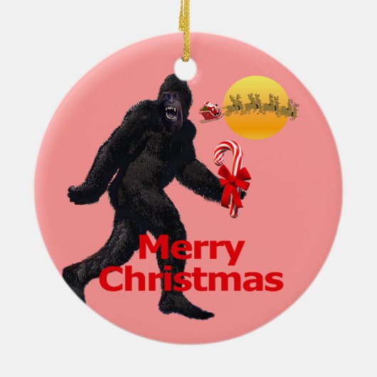 Glauben Sie an Bigfoot Keramik Ornament (Hinten)