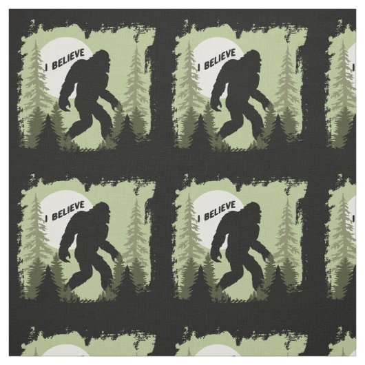 Glauben Sie an Bigfoot Sasquatch Gemustert Stoff (Muster)