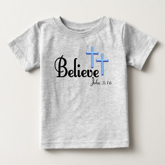 Glauben Sie an blaues Crosses Kleinkind-T-Shirt Baby T-shirt (Vorderseite)