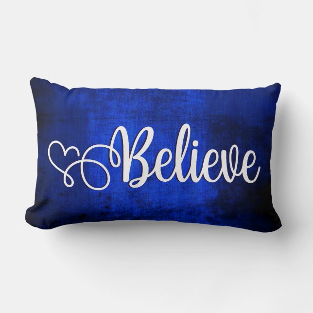 Glauben Sie an Bright Royal Blue - Lumbar Pillow Lendenkissen (Vorderseite)