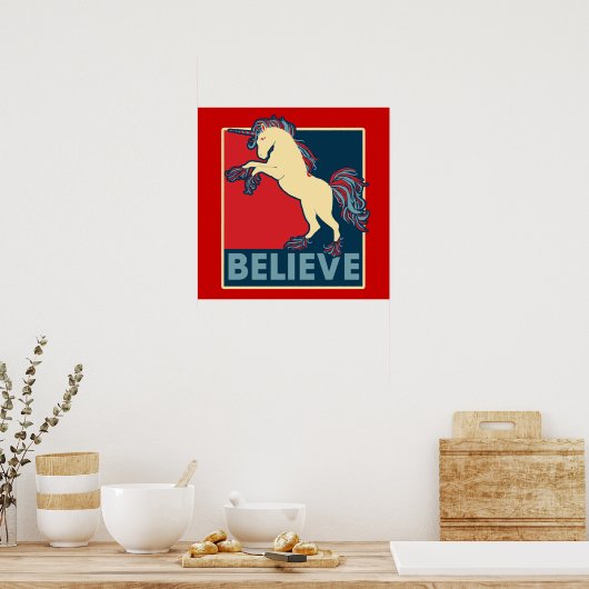 Glauben Sie an das Einhorn Poster (Küche)