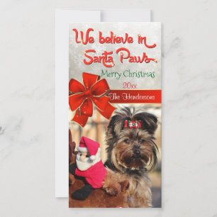 Glauben Sie an das Foto von Santa Paws Feiertagskarte
