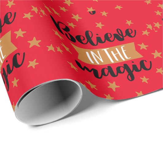 Glauben Sie an das magische Weihnachtsgeschenk-Ums Geschenkpapier (Rolleneckpunkt)