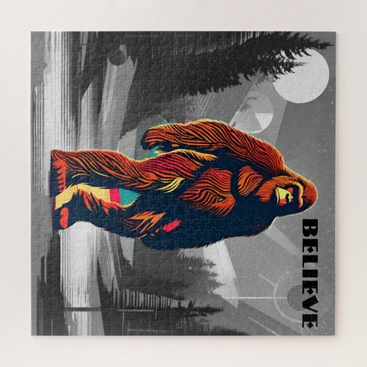 Glauben Sie an das Mystery Bigfoot Zitat für Abent Puzzle (Horizontal)