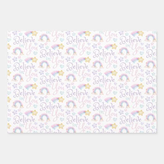 Glauben Sie an das Verpacken von Papierblättern Geschenkpapier Set (Vorderseite 3)