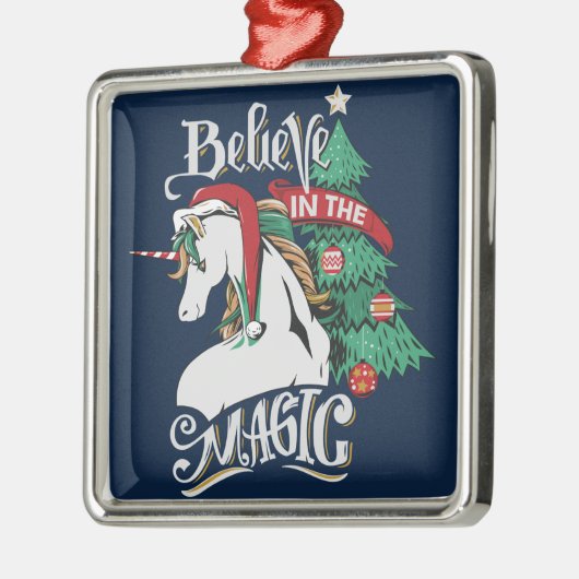 Glauben Sie an das Weihnachtsfest des Zauberverein Ornament Aus Metall (Links)