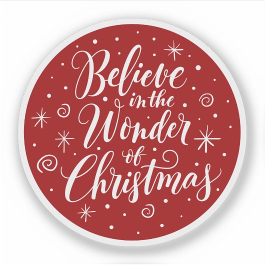 Glauben Sie an das Wunder der Weihnachtsbriefe Aufkleber (Vorderseite)