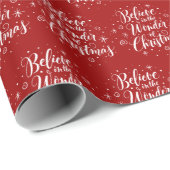 Glauben Sie an das Wunder der Weihnachtsbriefe Rot Geschenkpapier (Rolleneckpunkt)
