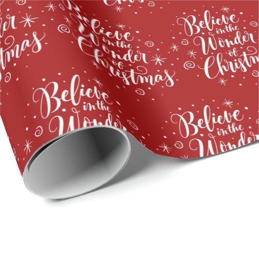 Glauben Sie an das Wunder der Weihnachtsbriefe Rot Geschenkpapier (Rolleneckpunkt)