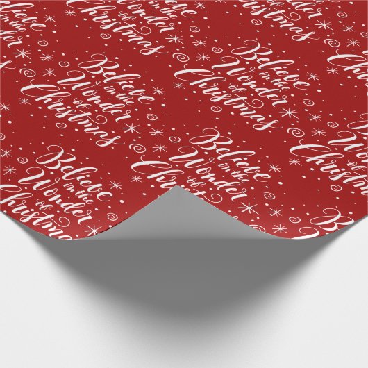 Glauben Sie an das Wunder der Weihnachtsbriefe Rot Geschenkpapier (Ecke)