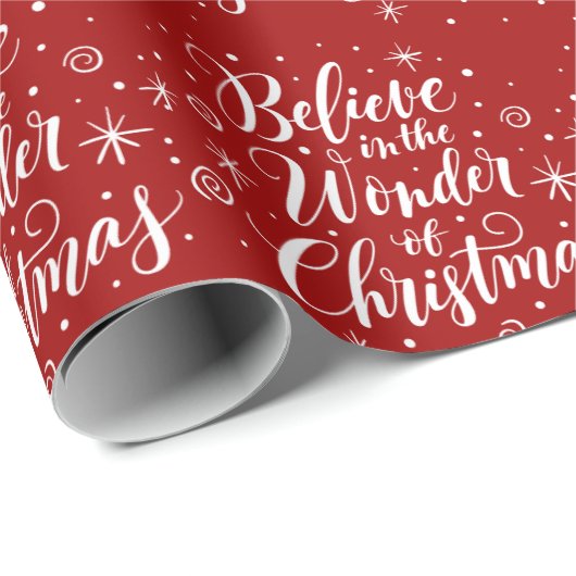 Glauben Sie an das Wunder der Weihnachtsbriefe Rot Geschenkpapier (Rolleneckpunkt)