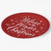 Glauben Sie an das Wunder der Weihnachtsbriefe Rot Pappteller (Schrägansicht)