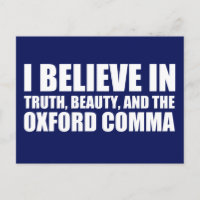 Glauben Sie an den Oxford Comma Spaß