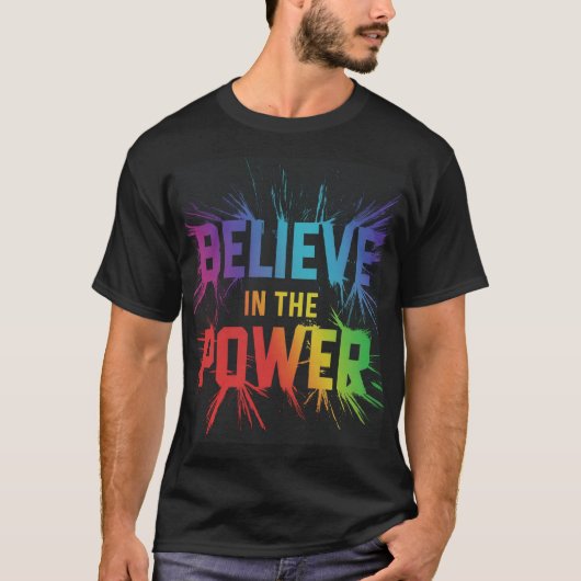 Glauben Sie an den Power Design Männer T - Shirt (Vorderseite)
