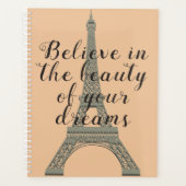 Glauben Sie an den Traum Eiffel Tower Planner Planer (Vorderseite)
