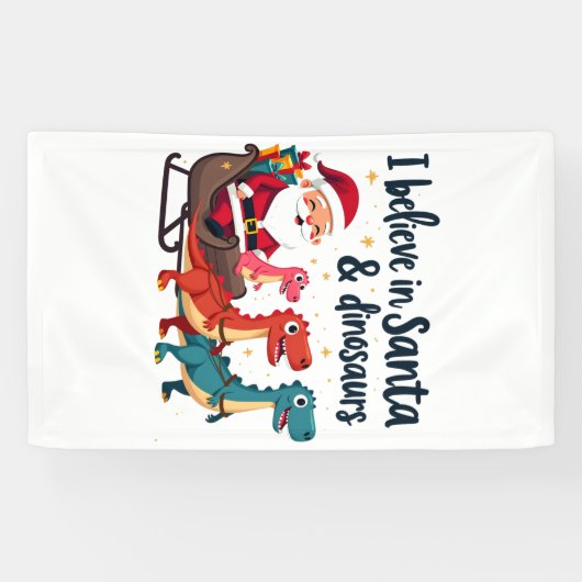 Glauben Sie an den Weihnachtsmann und Dinosaurier  Banner (Horizontal)