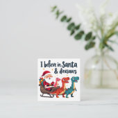 Glauben Sie an den Weihnachtsmann und Dinosaurier Begleitkarte (Stehend Vorderseite)