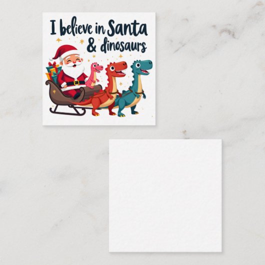 Glauben Sie an den Weihnachtsmann und Dinosaurier Begleitkarte (Vorne/Hinten)