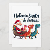 Glauben Sie an den Weihnachtsmann und Dinosaurier  Einladung (Vorne/Hinten)