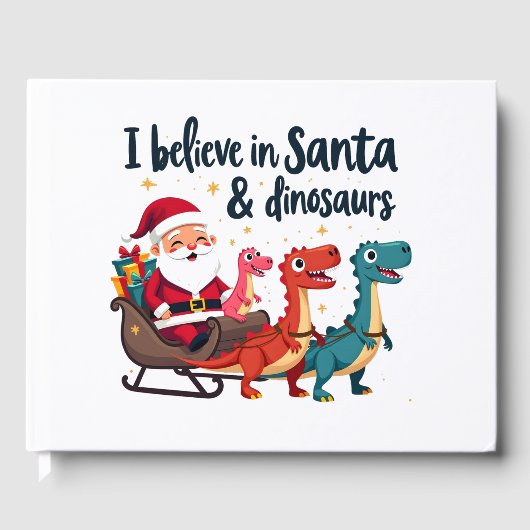 Glauben Sie an den Weihnachtsmann und Dinosaurier Gästebuch (Vorderseite)