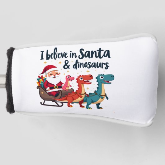 Glauben Sie an den Weihnachtsmann und Dinosaurier Golf Headcover (Vorderseite)